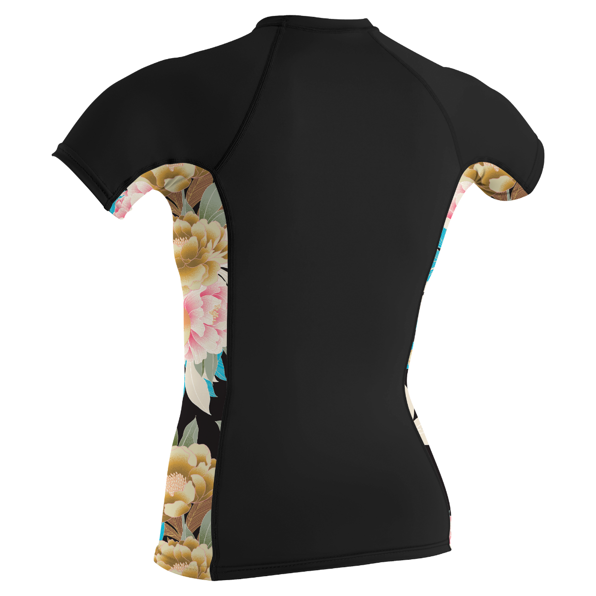 O'Neill Side Print Women's Short Sleeve Rash Guard - Black/Mikah Floral