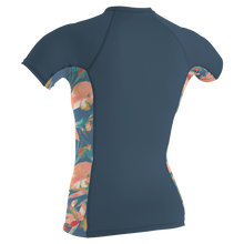 O'Neill Side Print Women's Short Sleeve Rash Guard - Copen Blue/Painted Tropics