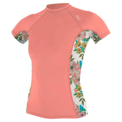 O'Neill Side Print Womens Short Sleeve Rash Guard - Desert Flower / Cara Floral