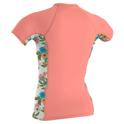 O'Neill Side Print Women's Short Sleeve Rash Guard - Desert Flower / Cara Floral