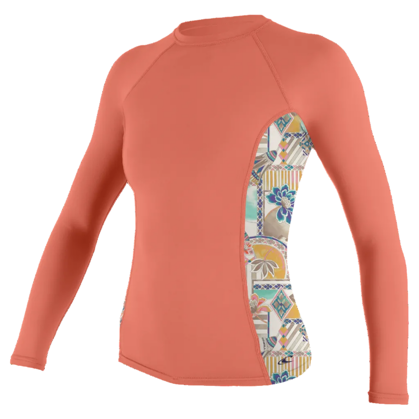 O'Neill Womens Side Print Long Sleeve Rash Guard - Nectar / Zephora - SAMPLE