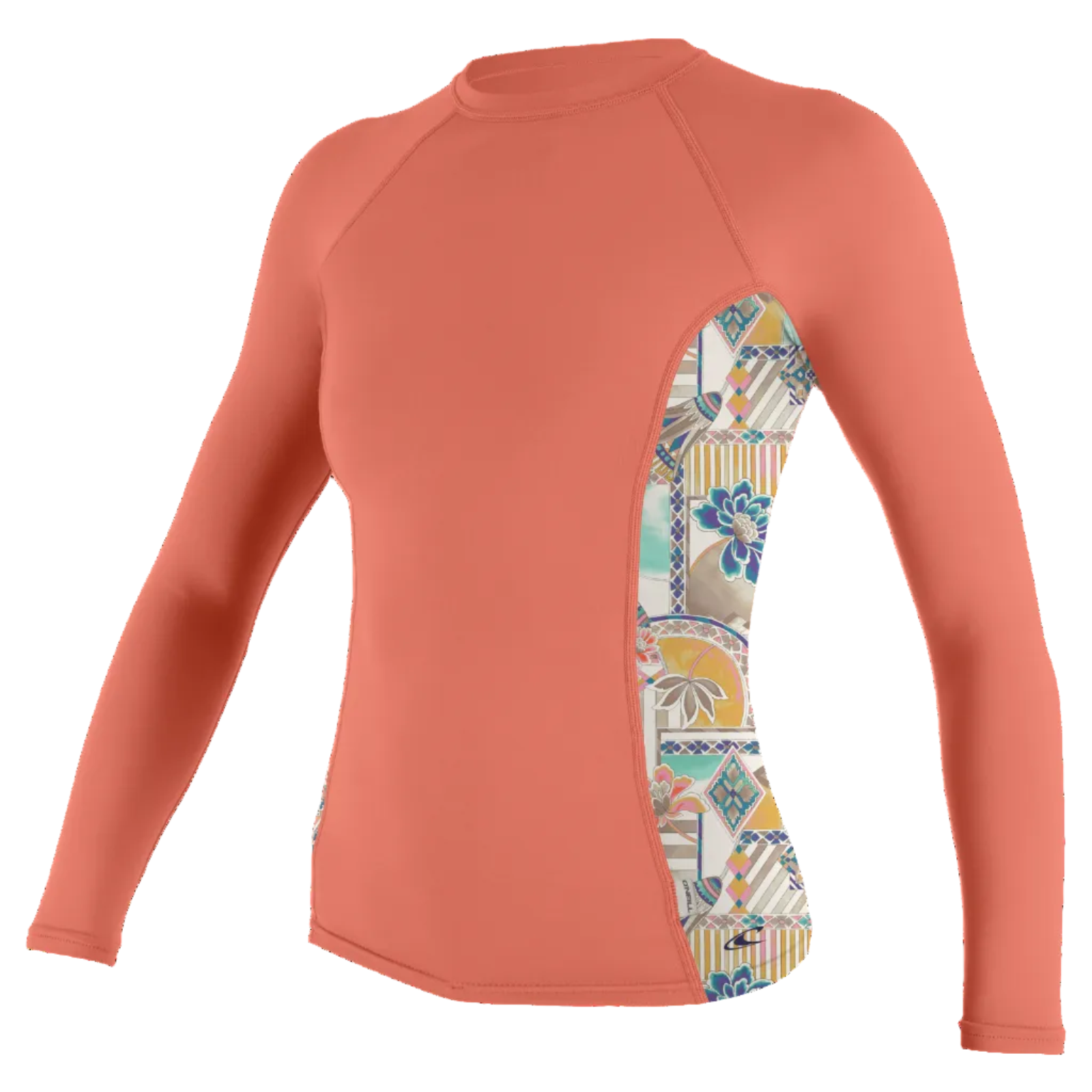 O'Neill Womens Side Print Long Sleeve Rash Guard - Nectar / Zephora - SAMPLE