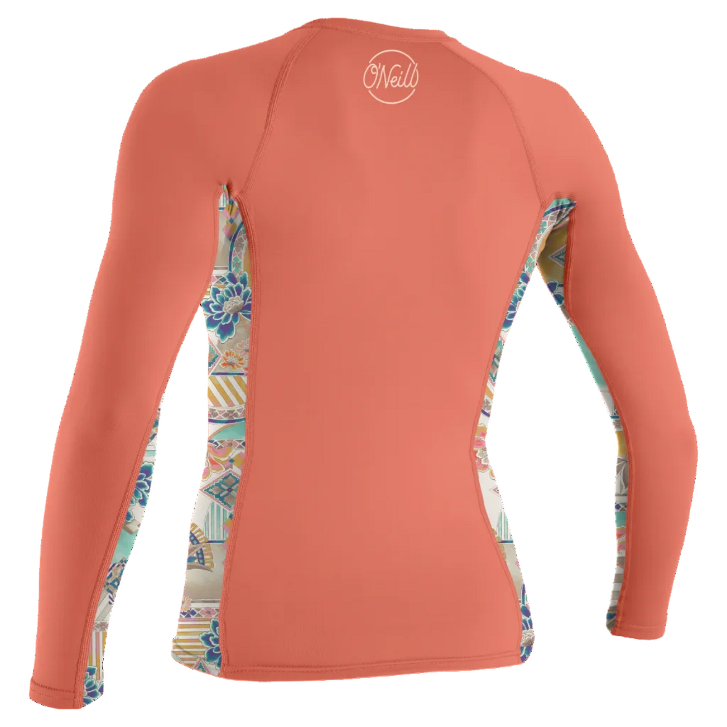 O'Neill Womens Side Print Long Sleeve Rash Guard - Nectar / Zephora - SAMPLE
