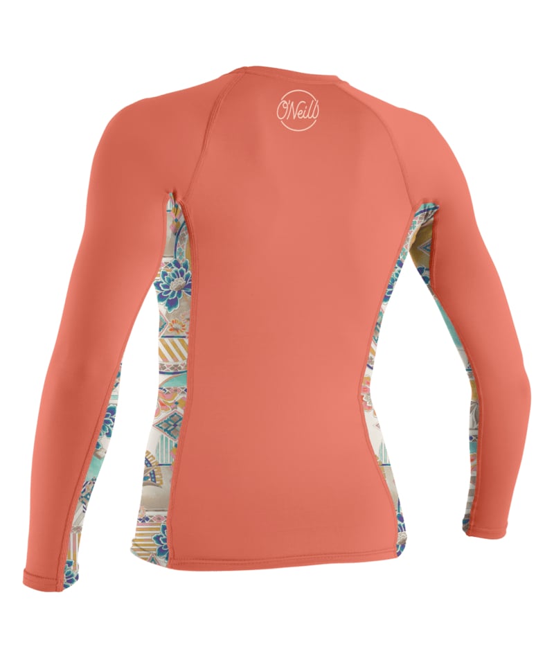 O'Neill Women's Side Print L/S Rash Guard - Nectar/Zephora