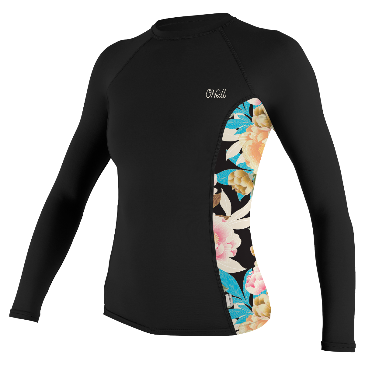 O'Neill Side Print Womens Long Sleeve Rash Guard - Black / Mikah Floral