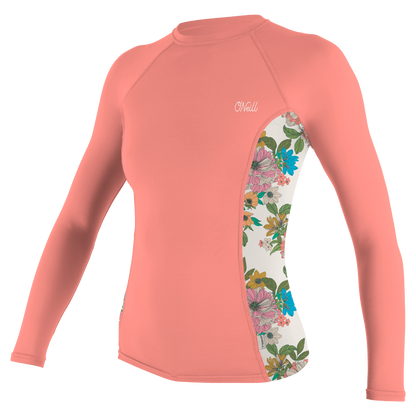 O'Neill Side Print Womens Long Sleeve Rash Guard - Desert Flower / Cara Floral