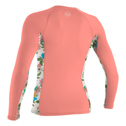 O'Neill Side Print Women's Long Sleeve Rash Guard - Desert Flower / Cara Floral