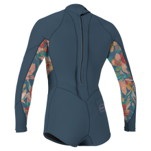 O'Neill Bahia 2/1mm Girls Back Zip Long Arm Shorty 2025 - Copenblu / Painted Tropics