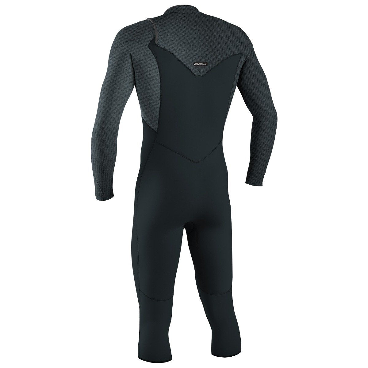 O'Neill Hyperfreak 4/3+mm Mens Chest Zip Overknee Wetsuit - Gun Metal/ Cadet Blue - Back