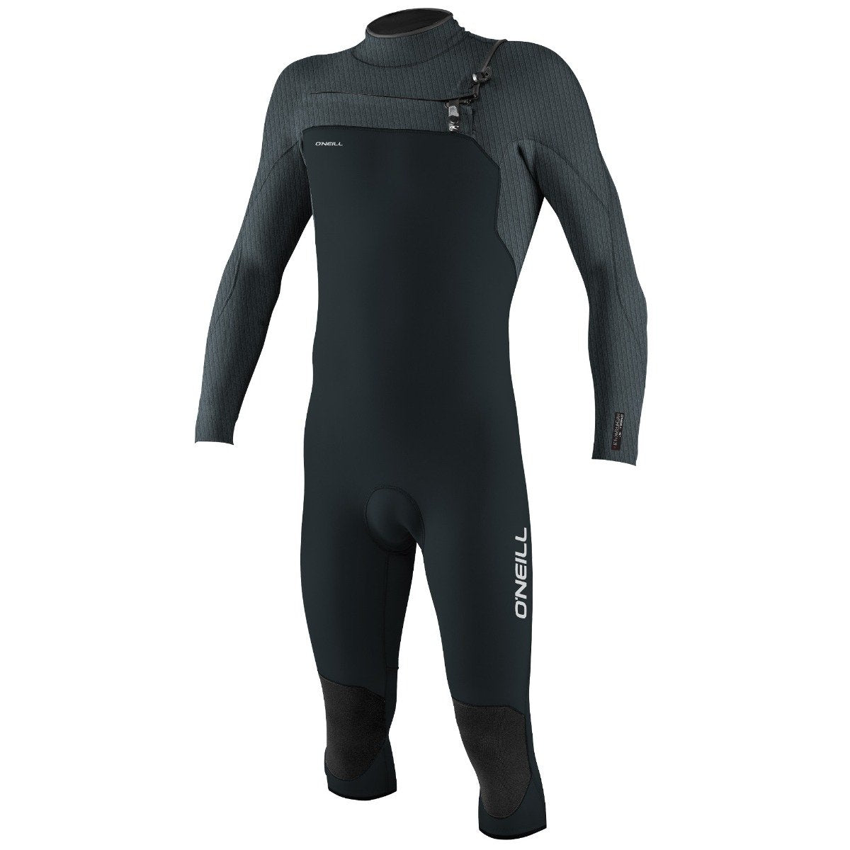 O'Neill Hyperfreak 4/3+mm Mens Chest Zip Overknee Wetsuit - Gun Metal/ Cadet Blue - Front
