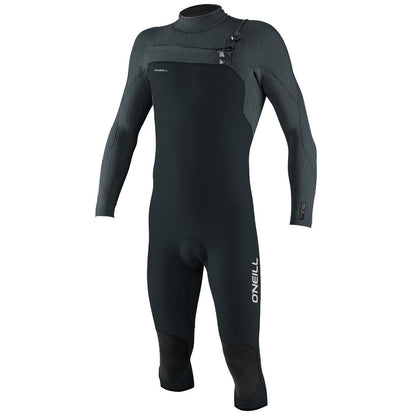 O'Neill Hyperfreak 4/3+mm Mens Chest Zip Overknee Wetsuit - Gun Metal/ Cadet Blue - Front