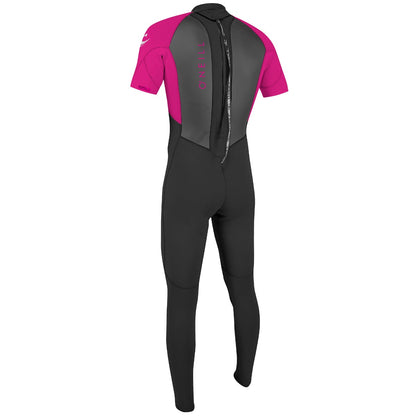 O'Neill Reactor II 2mm Youth Back Zip Summer Wetsuit - Black/Berry - Back