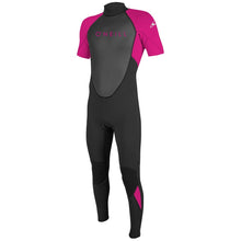 O'Neill Reactor II 2mm Youth Back Zip Summer Wetsuit - Black/Berry - Front