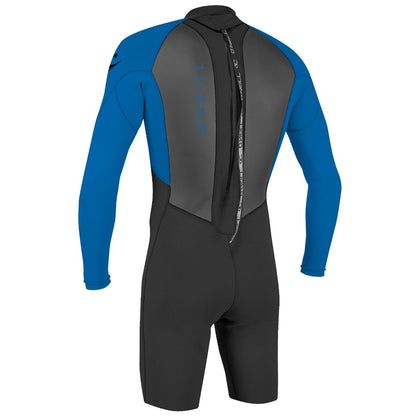 O'Neill Reactor II 2mm Youth Long Sleeve Back Zip Shorty Wetsuit - Black/Ocean - Back