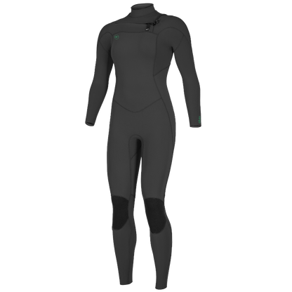 O'Neil Ninja 4/3mm Womens Chest Zip Wetsuit - Black - Front