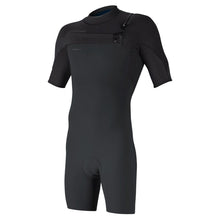 O'Neill Hyperfreak 2mm Chest Zip Short Sleeve Shorty in Tempered Steel / Graphite