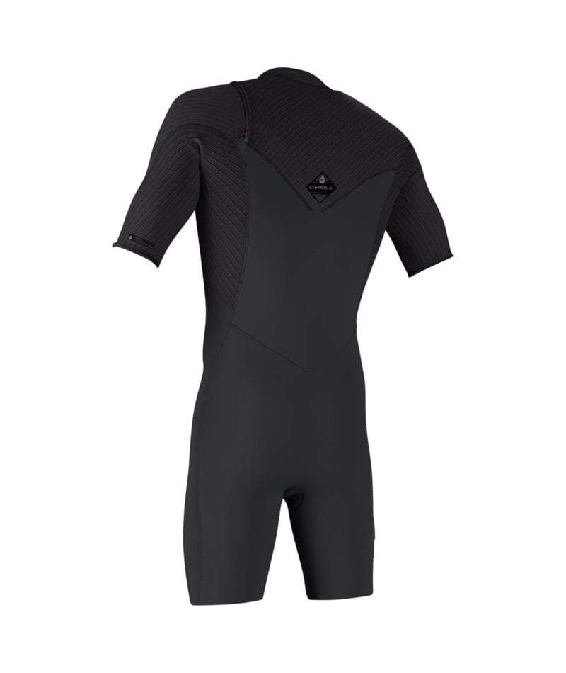 O'Neill Hyperfreak 2mm Chest Zip S/S Shorty (Medium) SAMPLE - Tempered Steel/Graphite