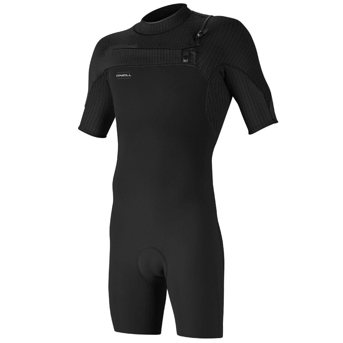 O'Neill Hyperfreak 2mm Mens Chest Zip Shorty Wetsuit - Black - Front