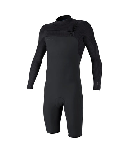 O'Neill Hyperfreak 2mm Chest Zip Long-Sleeved Shorty in Tempered Steel / Graphite