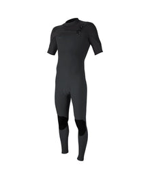 O'Neill Hyperfreak 2mm Chest Zip Short-Sleeved Wetsuit in Tempered Steel / Graphite