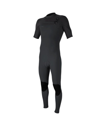 O'Neill Hyperfreak 2mm Chest Zip Short-Sleeved Wetsuit in Tempered Steel / Graphite