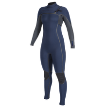 O'Neill Hyperfreak Fire 4/3+mm Chest Zip Wetsuit - Navy/Shade - Back