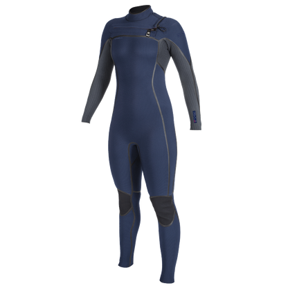 O'Neill Hyperfreak Fire 4/3+mm Chest Zip Wetsuit - Navy/Shade - Back
