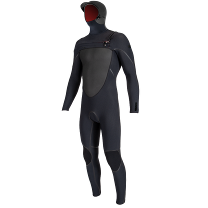 O'Neill Psycho Tech 6/4+mm Mens Chest Zip Winter Wetsuit - Black - Front