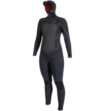 O'Neill Psycho Tech 6/4mm Womens Chest Zip Wetsuits - Black - Front