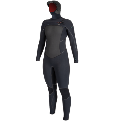 O'Neill Psycho Tech 6/4mm Womens Chest Zip Wetsuits - Black - Front