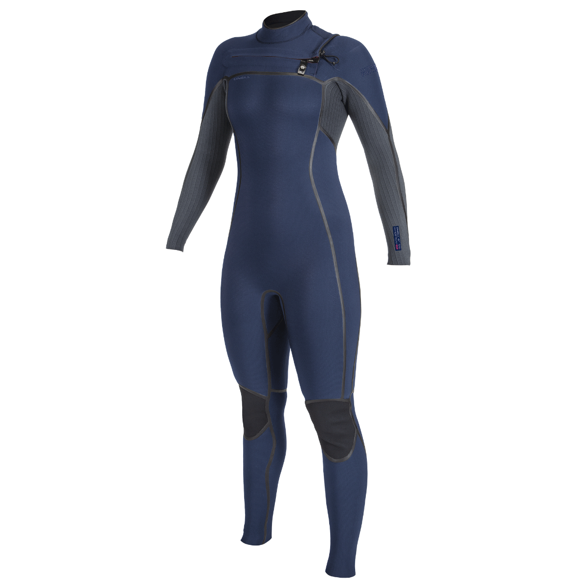 O'Neill Hyperfreak Fire 5/4+mm Chest Zip Wetsuit - Navy/Shade - Front