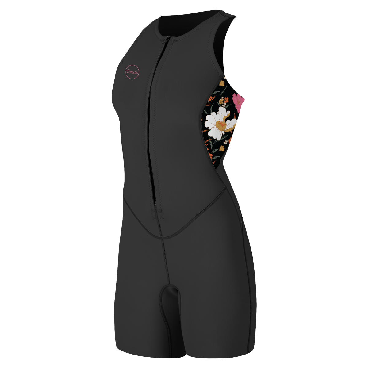 O'Neill Bahia 1/5mm Womens Front Zip Shortie Wetsuit - Black/Bluemchen