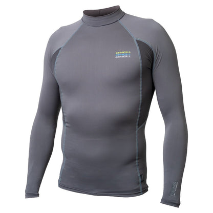 O'Neill Mens Trvlr Graphic Skins Long Sleeve Rash Guard in Smoke Tri-Glo