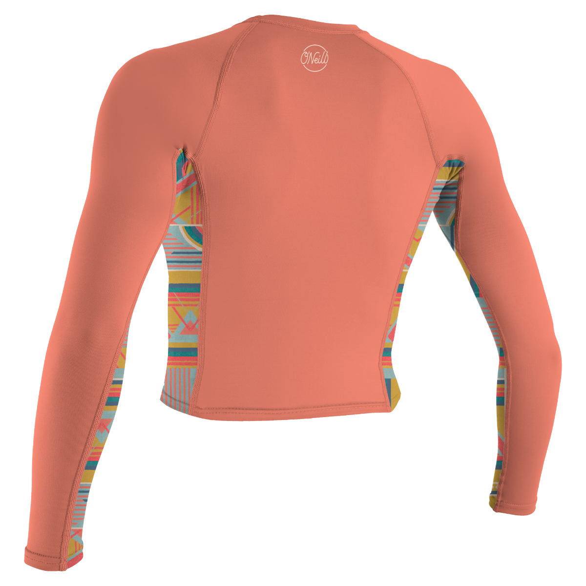 O'Neill Womens Long Sleeve Rash Guard (Small) SAMPLE  - Burnt Coral/Arta Geo