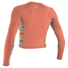 O'Neill Womens Long Sleeve Rash Guard (Small) SAMPLE  - Burnt Coral/Arta Geo