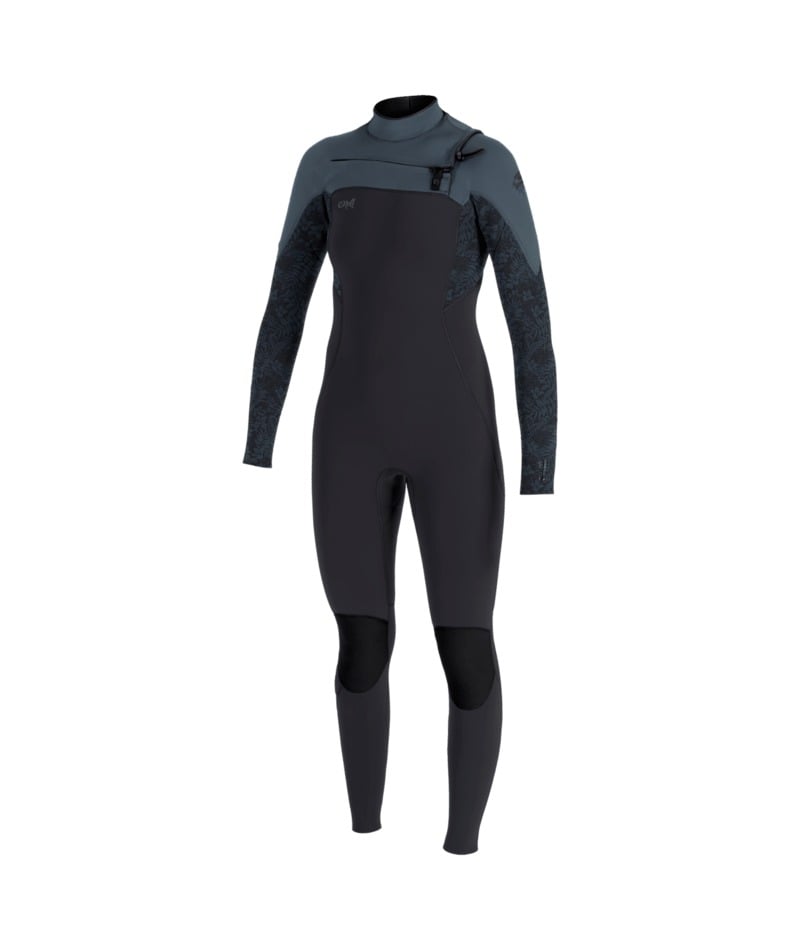 O'Neill Womens Epic 3/2mm Chest Zip Summer Wetsuit in Tempered Steel / Shaded Island Sky / Shade