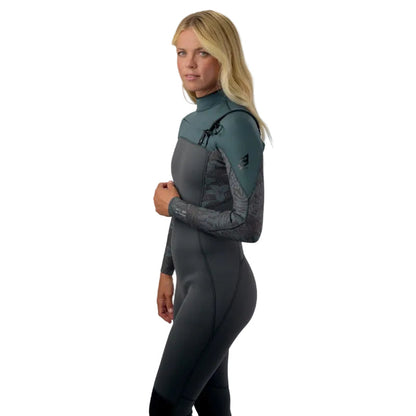 O'Neill Epic 3/2mm Women's Chest Zip Summer SAMPLE Wetsuit 2026 - Tempered Steel / Shaded Island Sky / Shade