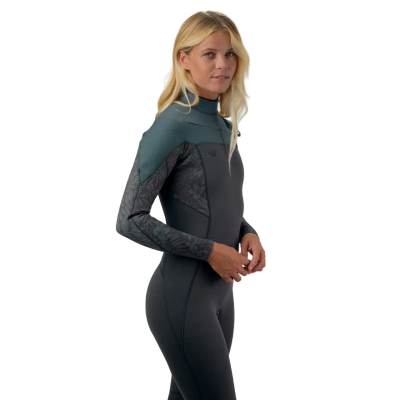 O'Neill Epic 3/2mm Women's Chest Zip Summer SAMPLE Wetsuit 2026 - Tempered Steel / Shaded Island Sky / Shade