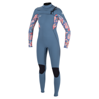 O'Neill Epic 3/2mm Women's Chest Zip Summer Wetsuit - Copenblu/Painted Tropics