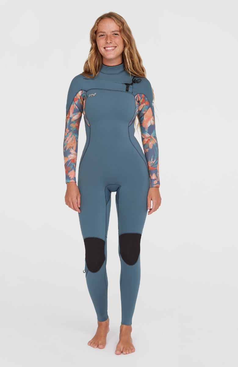 O'Neill Epic 3/2mm Women's Chest Zip Summer Wetsuit 2025 - Copenblu/Painted Tropics