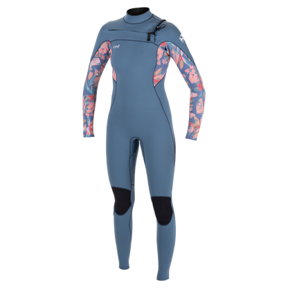 O'Neill Epic 3/2mm Womens Chest Zip Summer Wetsuit - Copenblu/Painted Tropics