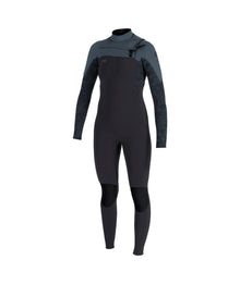 O'Neill Womens Epic 4/3mm Chest Zip Wetsuit in Tempered Steel / Shaded Island Sky / Shade