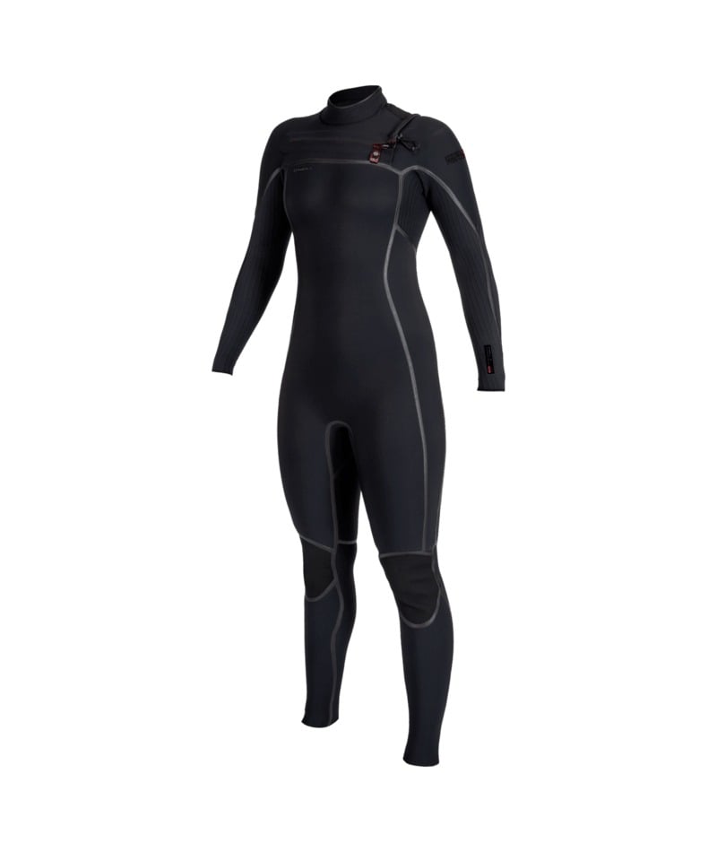O'Neill Womens Hyperfreak Fire 4/3+mm Chest Zip Wetsuit 2026 - Black