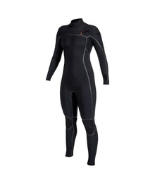 O'Neill Womens Hyperfreak Fire 4/3+mm Chest Zip Wetsuit 2026 - Black