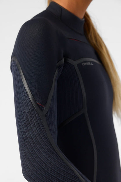 O'Neill Womens Hyperfreak Fire 4/3+mm Chest Zip Wetsuit 2026 - Black