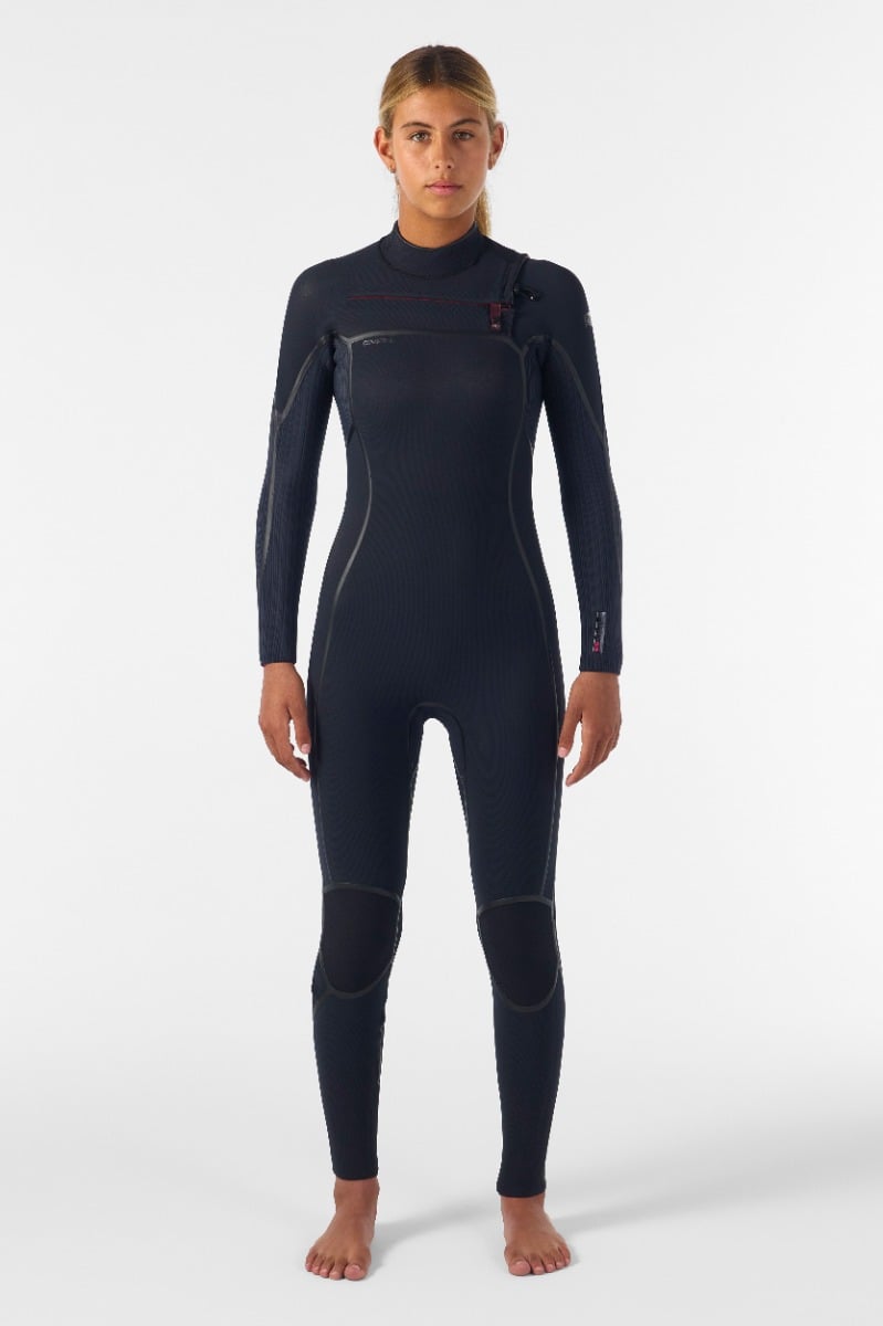 O'Neill Womens Hyperfreak Fire 4/3+mm Chest Zip Wetsuit 2026 - Black