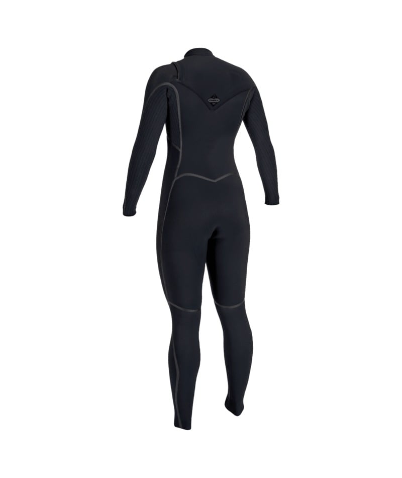 O'Neill Womens Hyperfreak Fire 5/4+mm Chest Zip Winter Wetsuit 2026 - Black