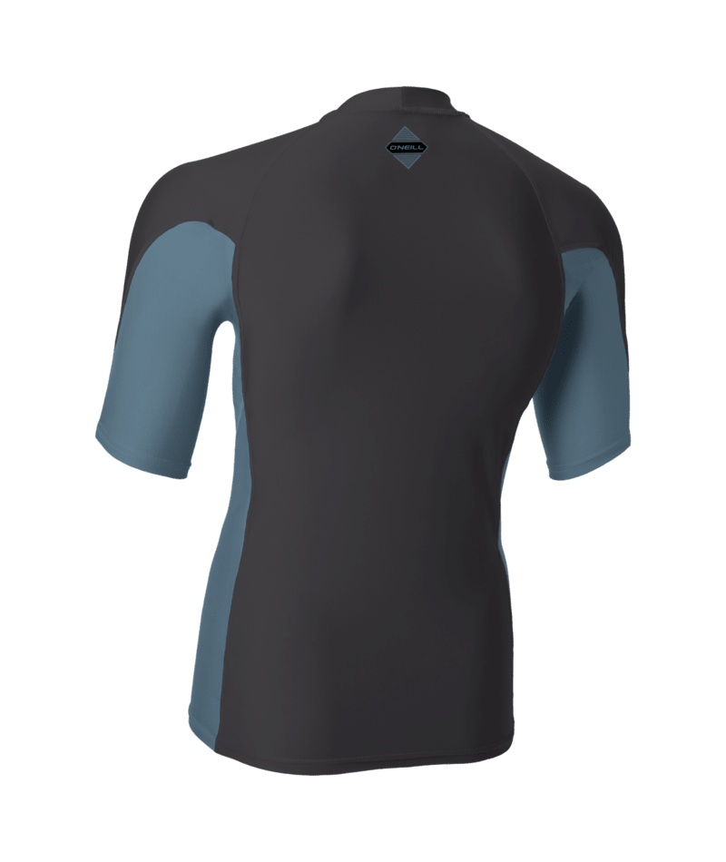 O'Neill Hyperfreak Skins Mens Short Sleeve Rash Guard - Tempered Steel/ Blue Fusion