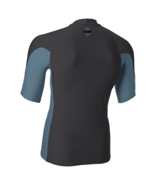 O'Neill Hyperfreak Skins Mens Short Sleeve Rash Guard - Tempered Steel/ Blue Fusion