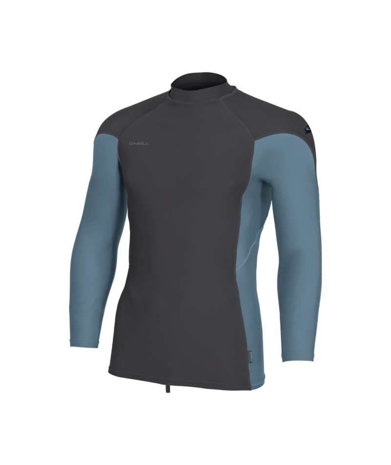 O'Neill Hyperfreak Skins Mens Long Sleeve Rash Guard - Tempered Steel/Blue Fusion